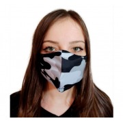 Máscara Tecido Modelo Camuflagem Cinza - BCMED