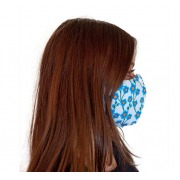 Máscara Tecido Modelo Floral Azul - BCMED