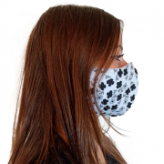 Máscara Tecido Modelo Floral Preto - BCMED