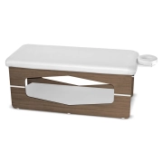 Maca Fixa Utility com Base Teca Itália e Colchão Branco - Linha Prime - BCMED