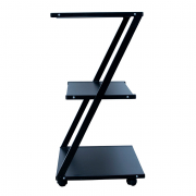 Mesa Auxiliar Carrinho tipo Z com 3 Prateleiras - Linha Black Para Barbearias - BCMED