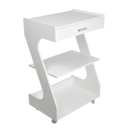 Mesa Auxiliar Tipo Z com Gaveta Branco - Salus Brasil