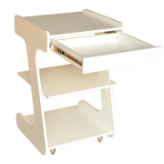 Mesa Auxiliar Treatment com Gaveta - Linha Prime - BCMED-Branco