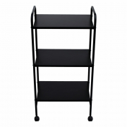 Mesa Carrinho Auxiliar com 3 Prateleiras - Linha Black Para Barbearias - BCMED