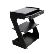 Mesa Carrinho Auxiliar preta tipo Z em MDF com Gaveta - Salus