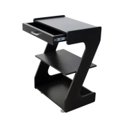 Mesa Carrinho Auxiliar preta tipo Z em MDF com Gaveta - Salus