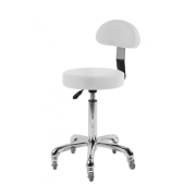 Mocho New Standard com Encosto e Ajuste de Altura à Gás Branco Estek