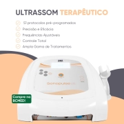 Novo Sonopulse 1,0 e 3,0 MHz - Ultrassom Terapêutico para Fisioterapia e Estética - Ibramed