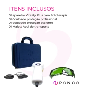 Novo Vitality Plus Branco - Aparelho de Fototerapia LED com 4 Cores + Óculos e Maleta - Ponce