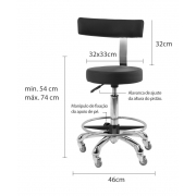 Mocho Luxo com Encosto e Apoio para Pés Estek