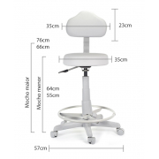 Mocho Standard Com Encosto e Apoio de Pés Removível Preto - Estek