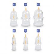 Kit com 12 Ventosas de Acrílico e Aplicador para Ventosaterapia Chinesa - Estek