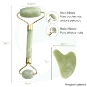 Rolo Massageador de Jade Verde + Guasha Coração - Smart GR